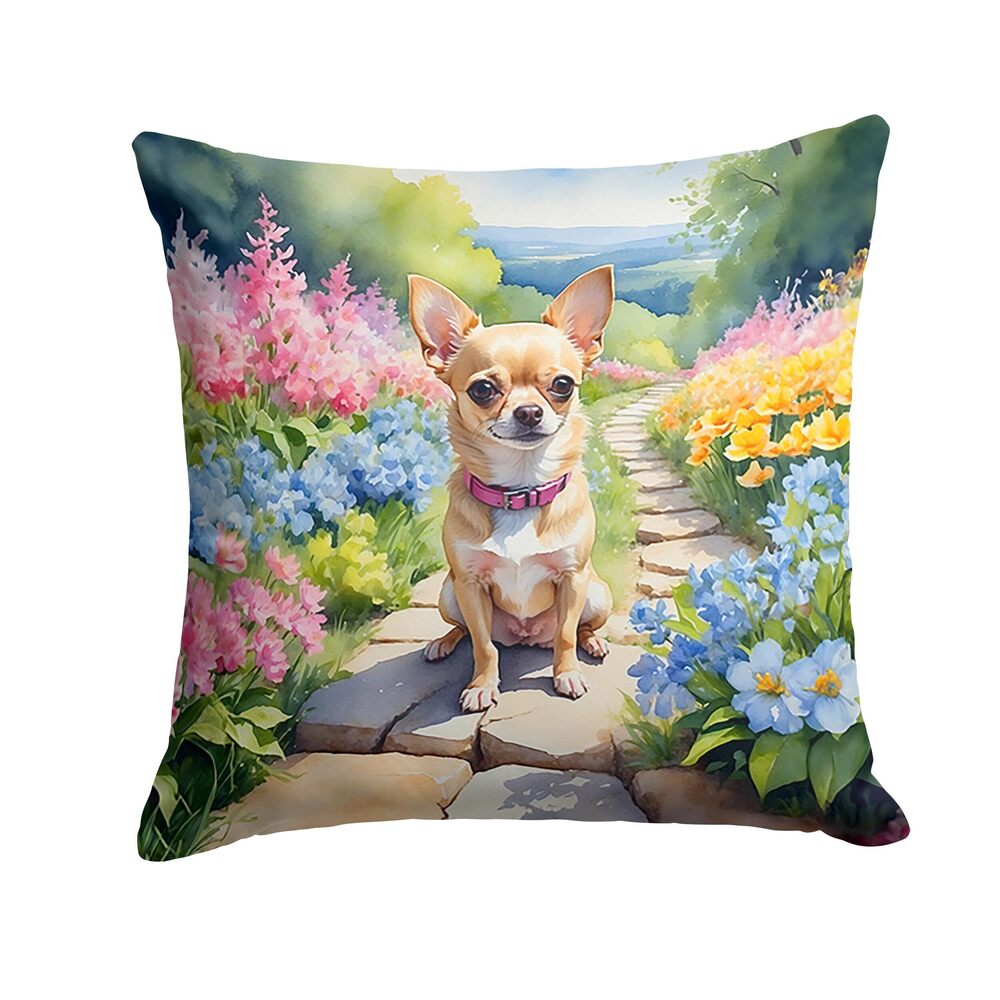 7112 Spring Path Throw Pillow, 18Hx18W, Chihuahua 6596